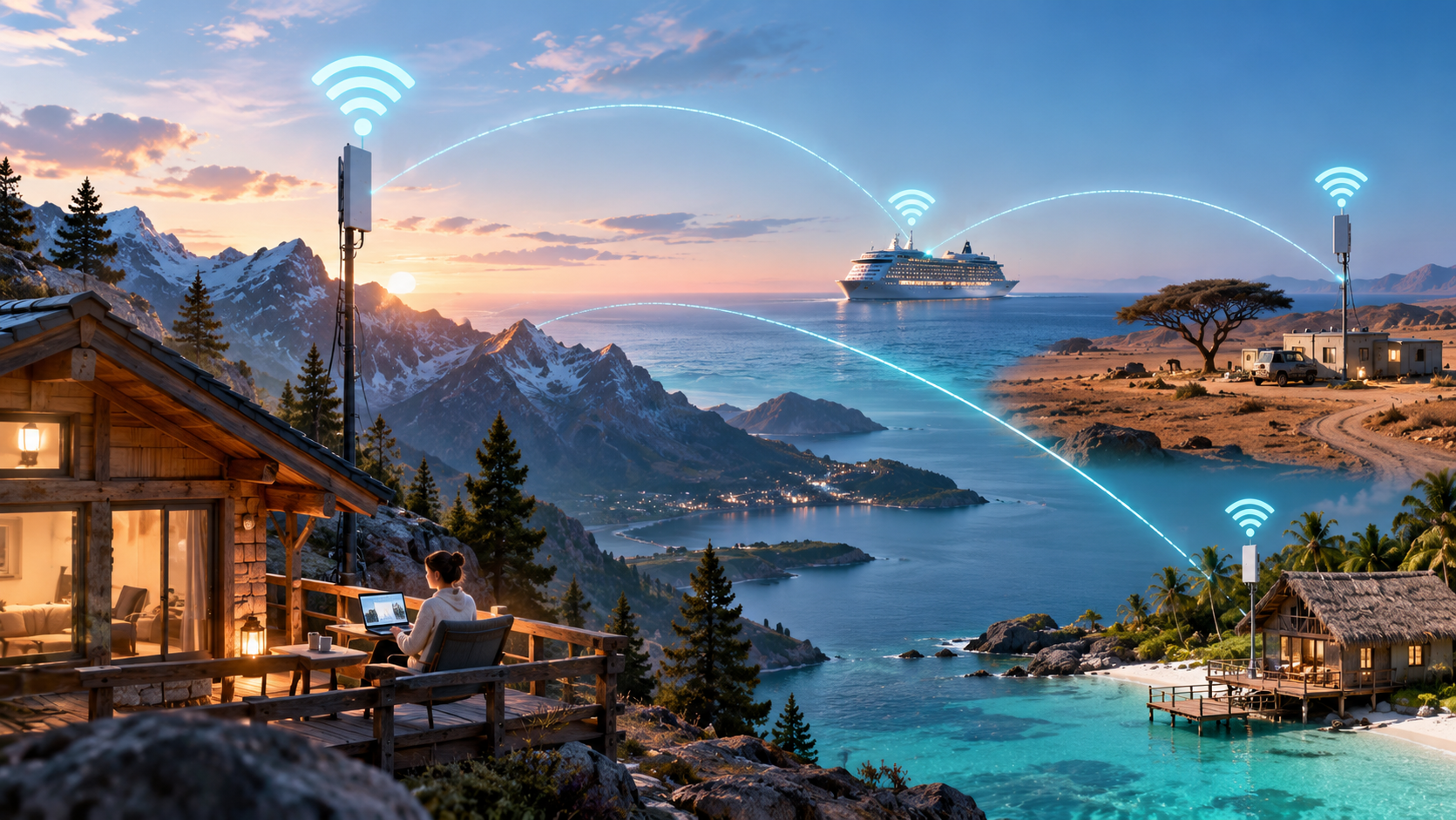 Remote WiFi connectivity across mountains, islands, maritime and isolated locations